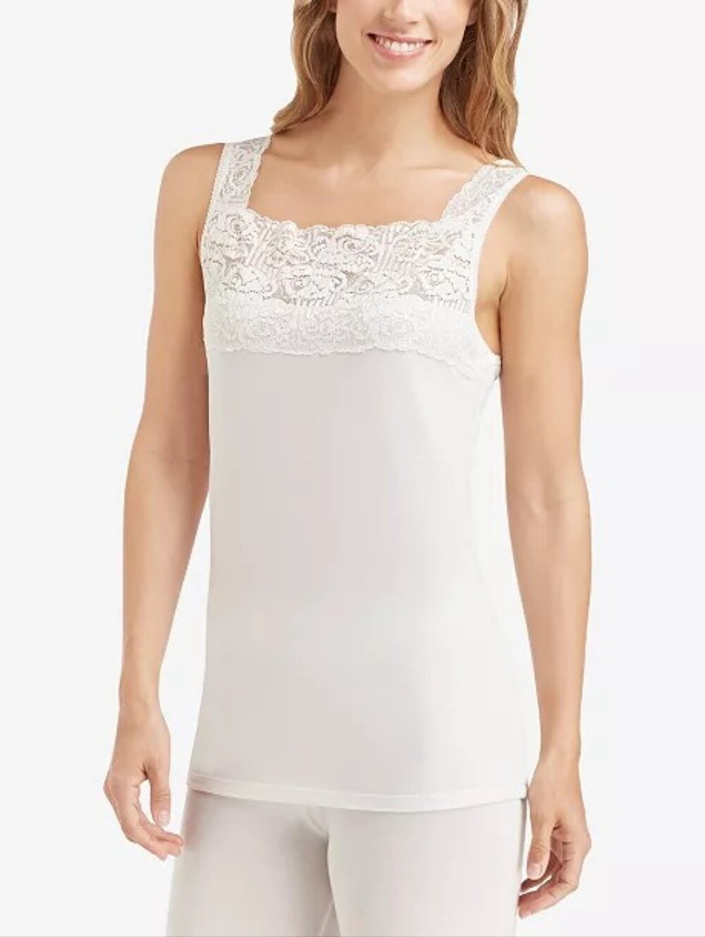 Cuddl DudsSofTech Stretch Lace Detail Cami Med New